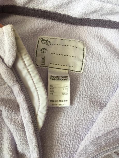 Flisová mikinka bledo fialová, decathlon,86