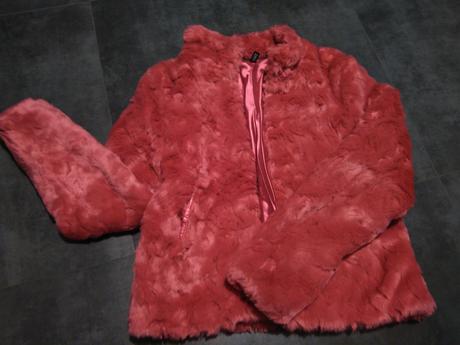 Cukríkovoružový kožuch h&m, h&m,s