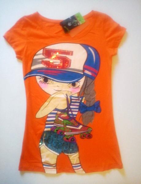 Oranzove damske predlzene tricko vel. s/m a l/xl, l / m / s / xl