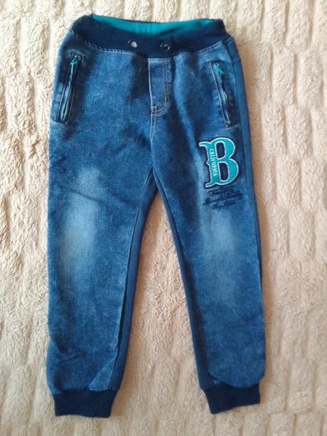 Riflové teplákové nohavice, 128