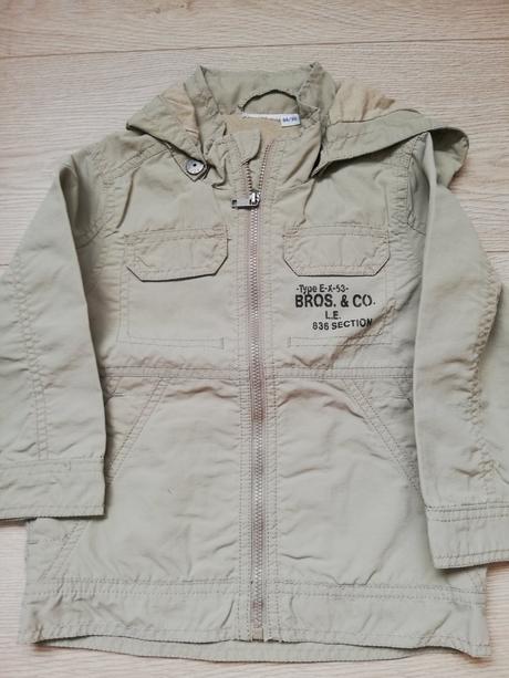 Tenka vetrovka podšitá bavlnou, 92