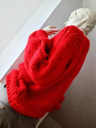 Červený sveter, h&m,s