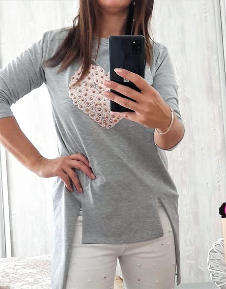 Tunika s perličkovým srdcom-m/l, m