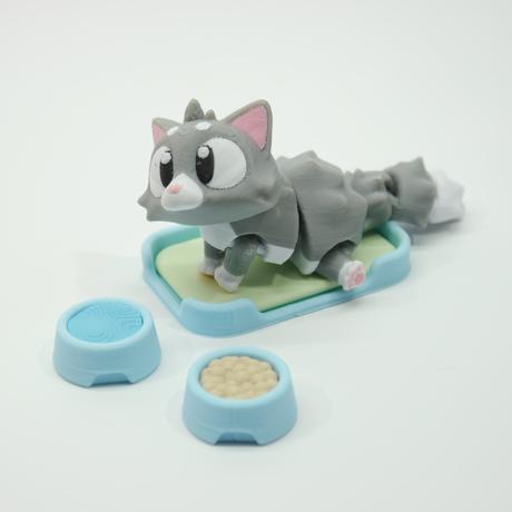 Vreckáčik mačka +postieľka, miska s vodou a jedlom, 