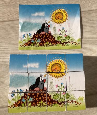 Drevené kocky krteček, 