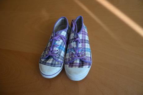 Plátenky fialové káro - v.35, protetika,35