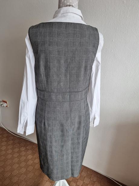 Sivé káro biznis šaty lindex veľ. 40 bez blúzky, lindex,40