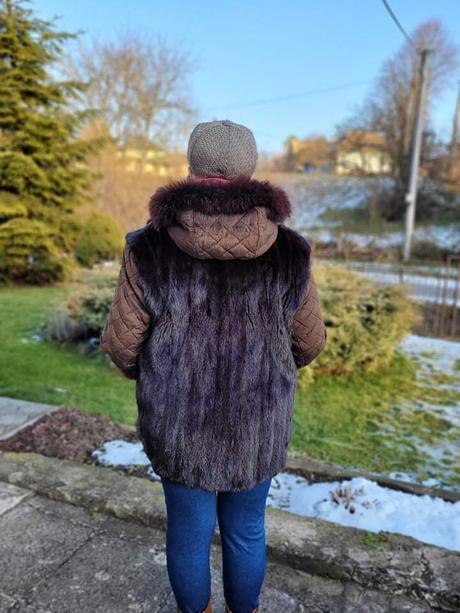 Hnedý norkovy kozuštek..52-56, xxxl