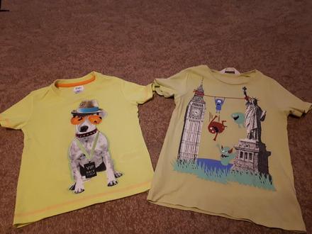 2 výrazné tričká, h&m,98