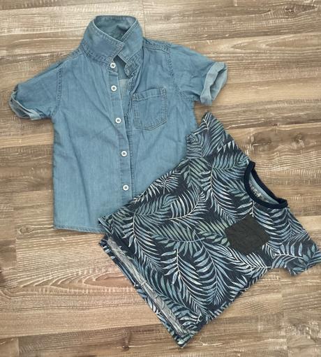 Chlapčenska riflova košela+tričko, 86–98