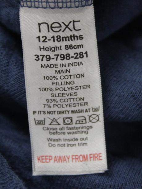 Hrubý teplákový overal next 12 -18 mes. a, next,86