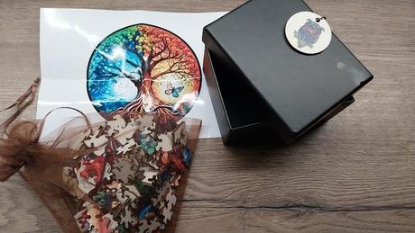 Drevene puzzle kruh strom, 