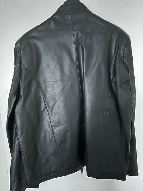 Vintage čierna kožená bunda, l