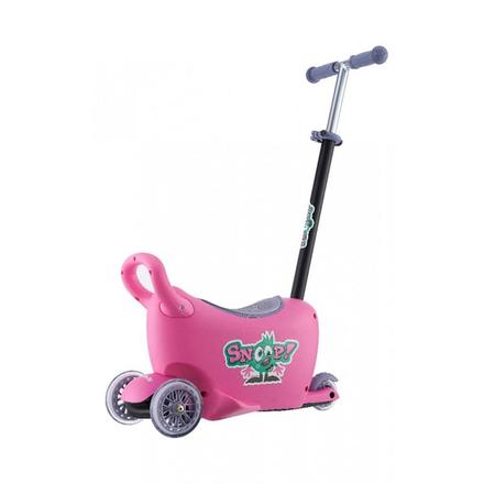 Detské odrážadlo s vodiacou tyčou snoop 3v1 pink, 