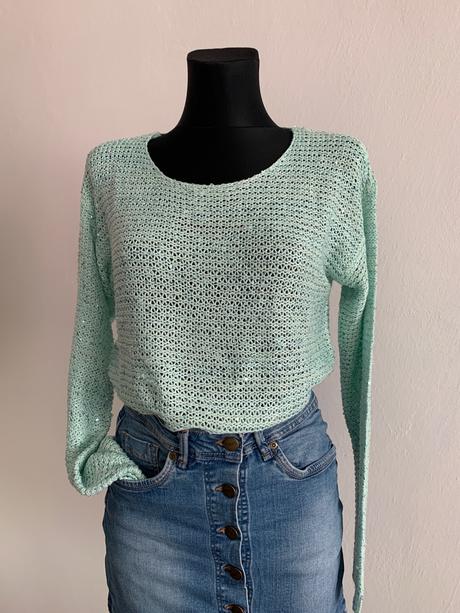 Flitrovaný pulover, s