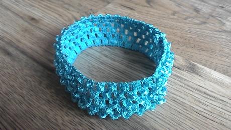 Elastická pletená čelenka 40 mm - tyrkys,