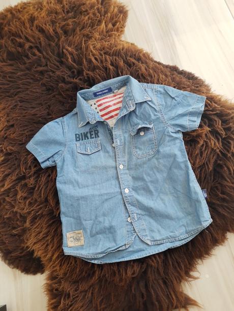 Chlapčenská riflová košeľa 104/110, original marines,110