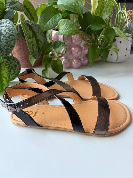 Shapen barefoot sandálky calla black, veľkosť 37, 37