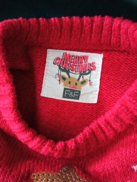 Vianočný sveter svetrík sob stromček, f&f,86