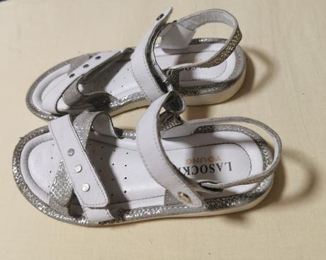 Bielo-strieborné sandálky, lasocki,32