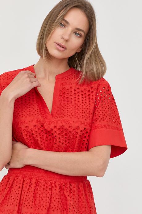 Karl lagerfeld luxusne madeirove cervene m/l, m