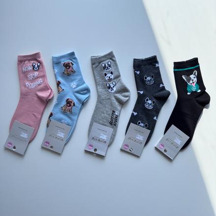Dámske ponožky so psíkmi nzp9681, 38 / 39 / 40