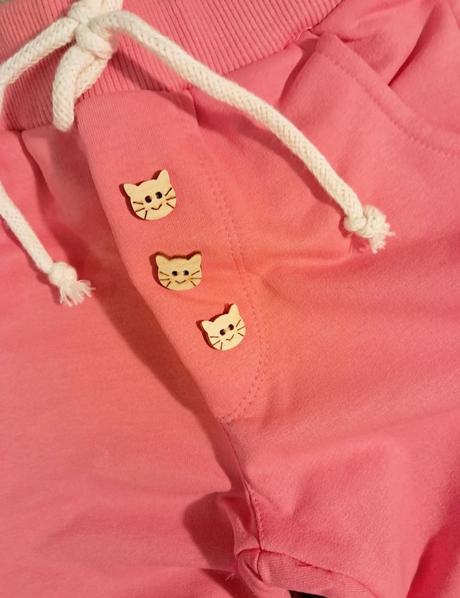 Detské bavlnené tepláky sivé mačička, 74 - 176