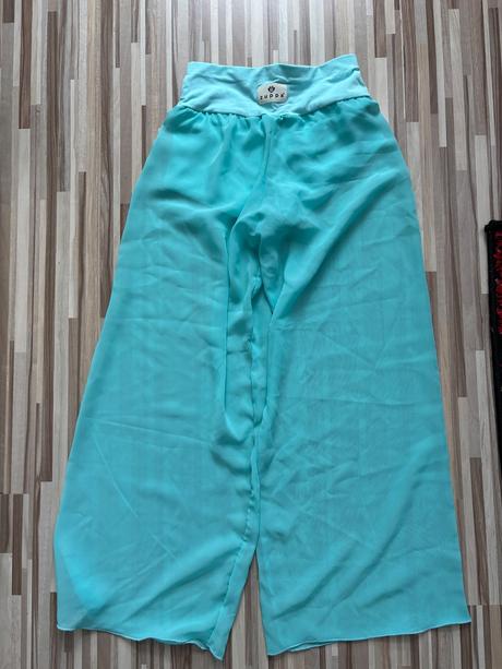 Mušelínové letné zuppa nohavice tyrkysové, 152 / 158 / 164