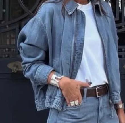 Oversized denimová bunda zara xs, zara,34 - xs