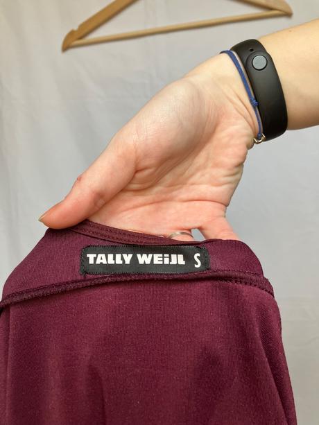 Dámske bordové koktejlové mini šaty, tally weijl,s