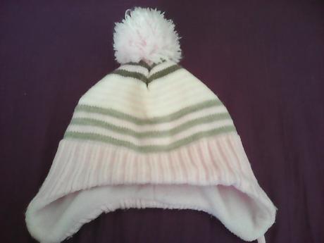 Ružová čiapka na zimu s poštovným, h&m,68