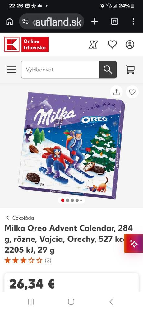 Milka oreo adventný kalendár, 