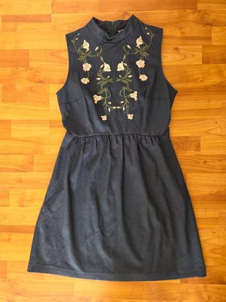 Vyšívané rifľové šaty, orsay,l