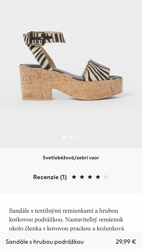 Sandálky na platforme, safari, h&m,35