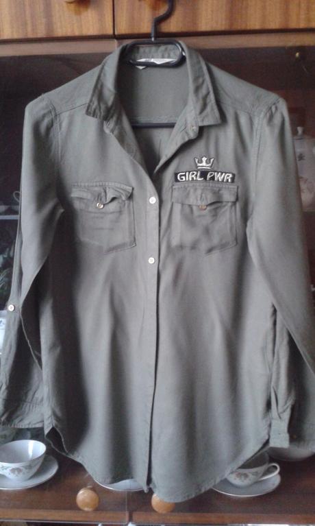 Dievč.košeľa-zelená., h&m,152