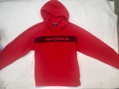 Ralph lauren sýto červená flísová mikina, ralph lauren,xxl
