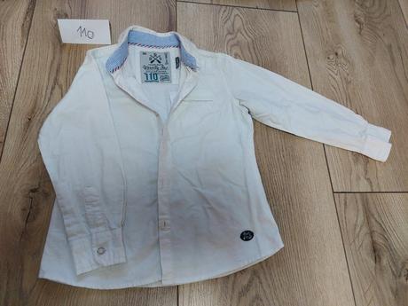 Bavlnená biela košeľa dlhý rukáv pevná, reserved,110