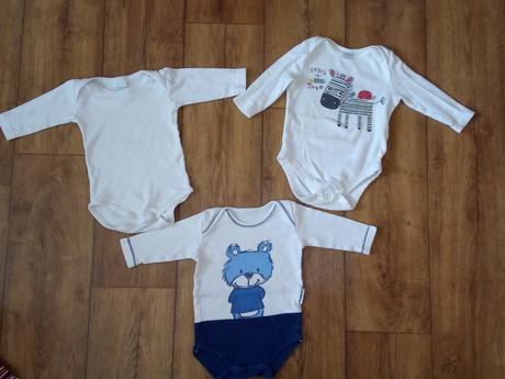 Body 3ks, biele 62, zebrickove a macko 68, tesco,68