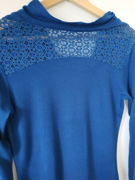 Tmavomodre tricko s cipkou orsay, vel. 36, orsay,36