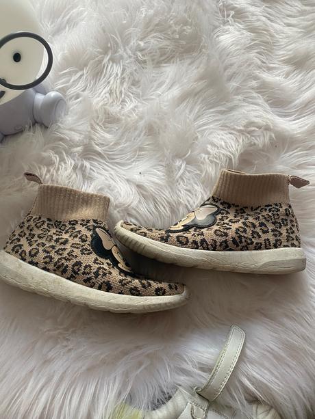 Ponožkové tenisky mickey leopardie, h&m,27
