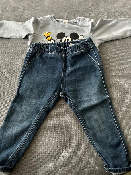 Rifle +mikina mickey mouse, h&m,92