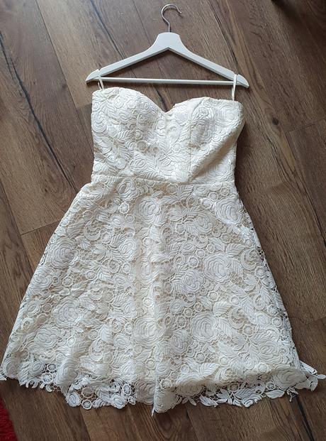 Krémové krajkové šaty, grace,36