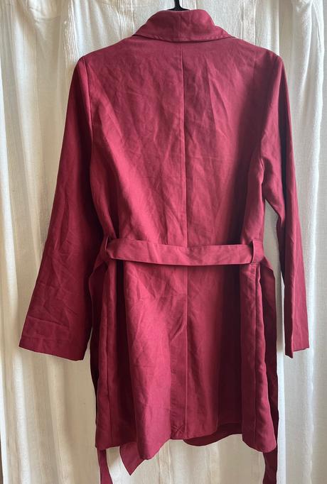 H&m divided burgundy lyocell plášť vel.36/s, h&m,s