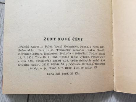 Kniha ženy nové číny 1951,