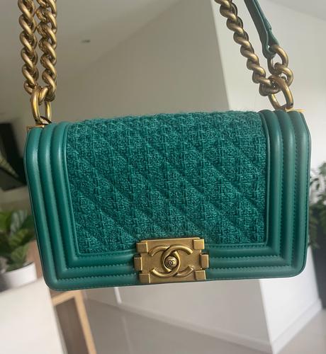Chanel boy small emerald tweed, chanel