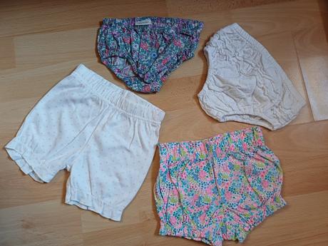 2x šortky + 2x gatky na plienku v.62 / 1-3mesiace, 62