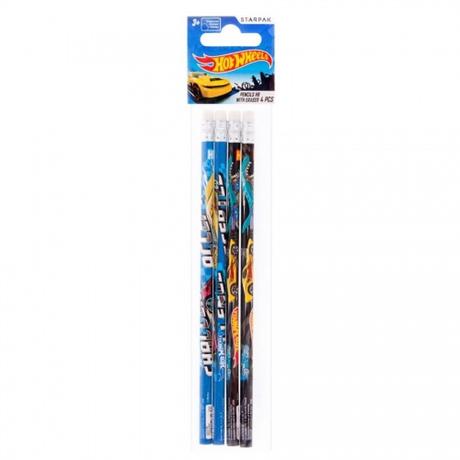 Sada ceruziek hot wheels 4ks,