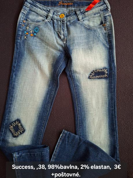 Dámske tmavosvetlé modré  rifle., success,38