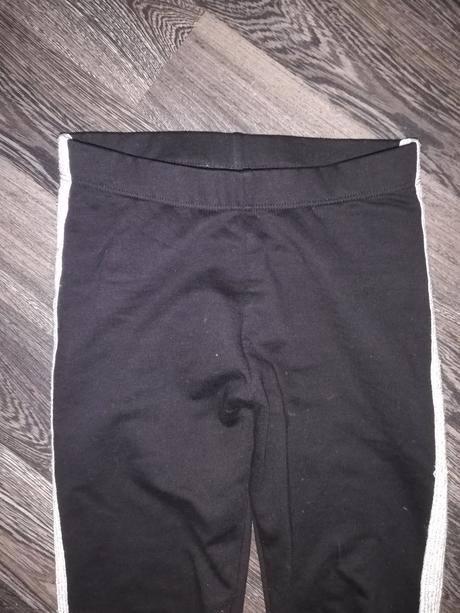 Teplákové nohavice/leginy s lampasmi 122/128, h&m,128
