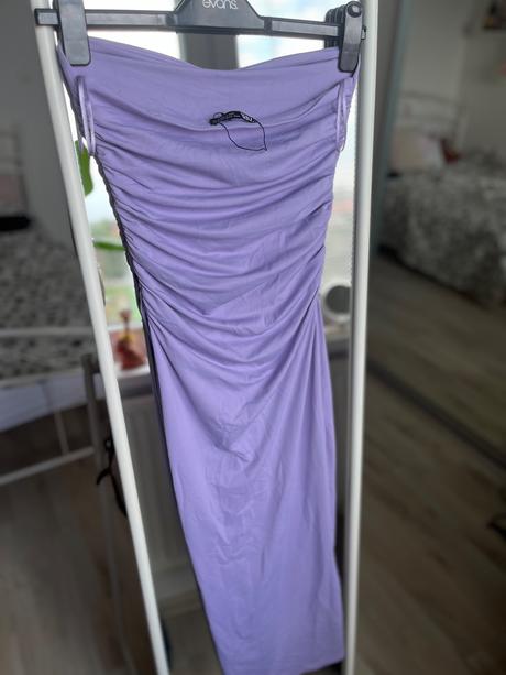 Zara nove fialové lila midi šaty bandažové, zara,m